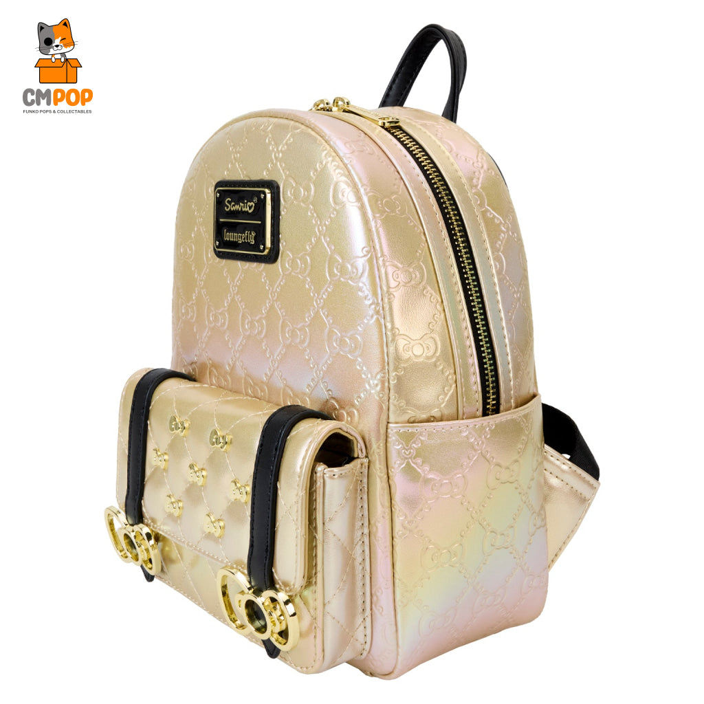 Sanrio 50Th Anniversary Metallic Gold Mini Backpack- Loungefly