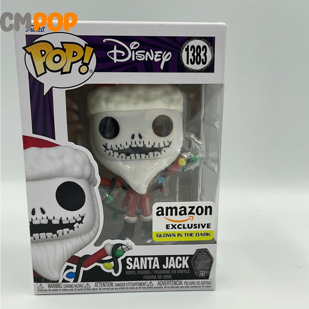 Santa Jack - #1383 Funko Pop! Disney The Nightmare Before Christmas Gitd Amazon Exclusive 8/10 Box