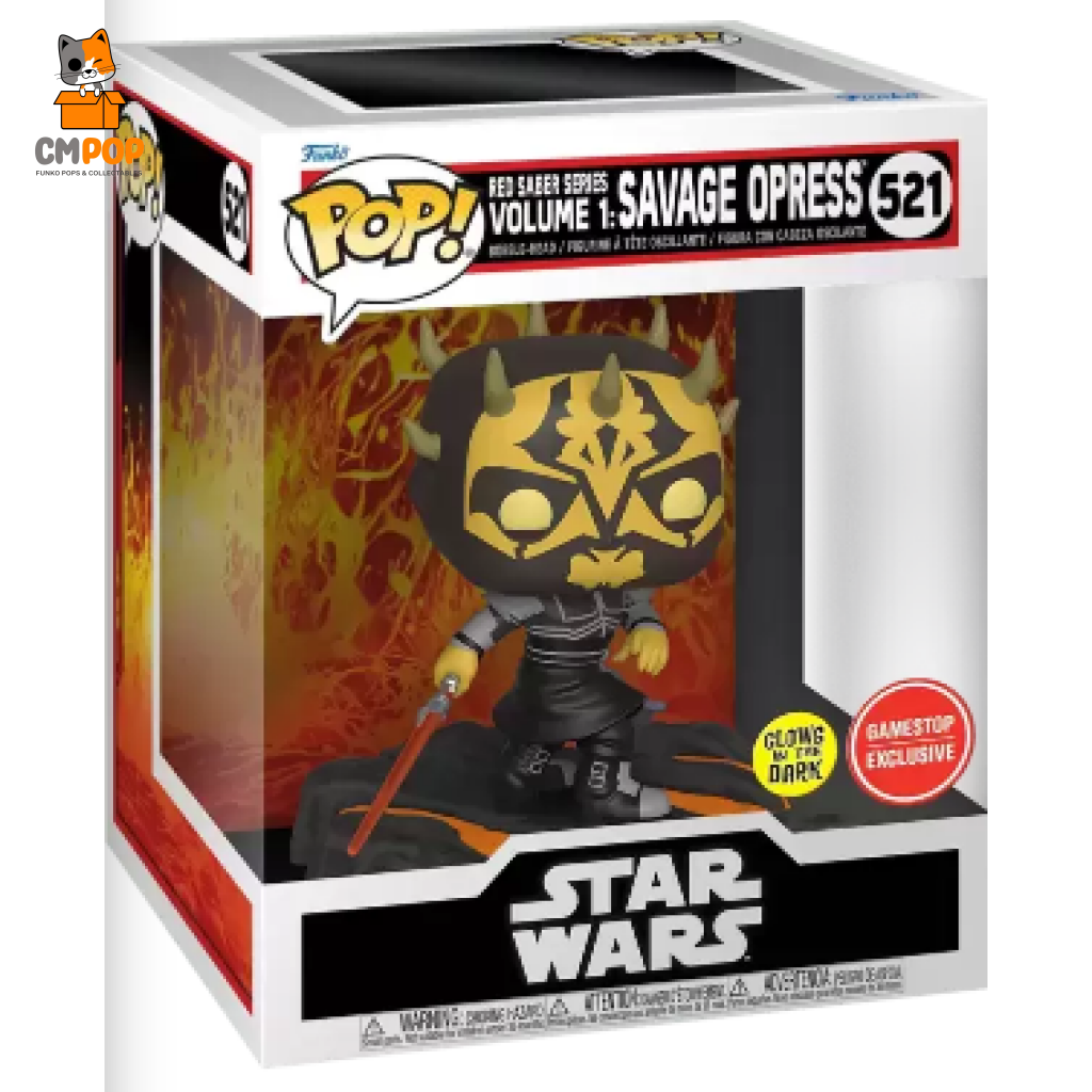 Savage Opress - Star Wars Red Saber Series 1 #521 Funko Pop! Gitd -Gamestop Exclusive Pop