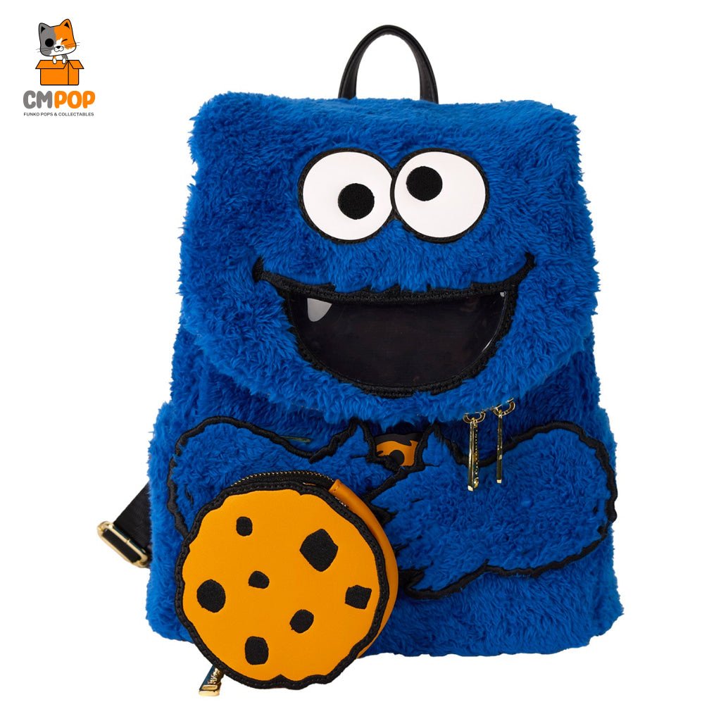 Sesame Street Cookie Monster Plush Mini Backpack - Loungefly