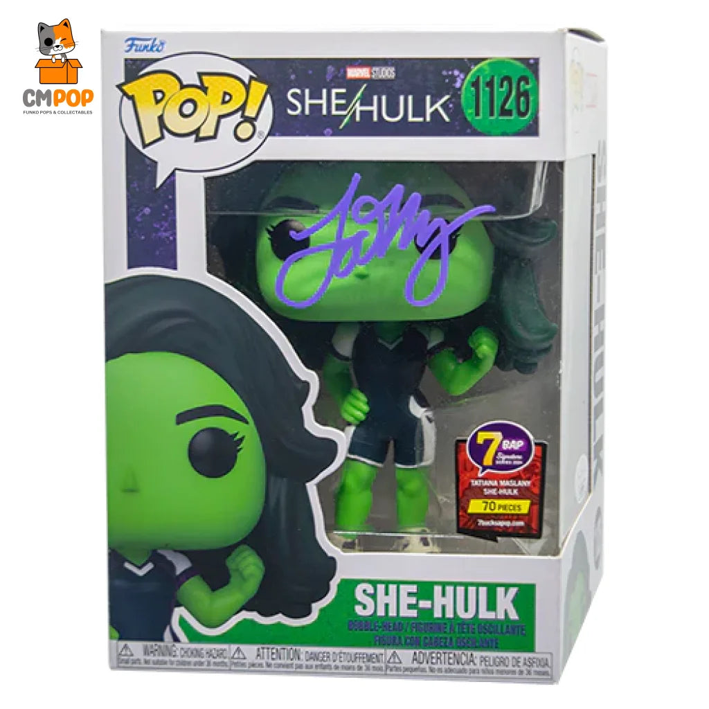 She-Hulk - #1126 Funko Pop! Marvel Signed By Tatiana Maslany (70 Pcs) Certified Pop