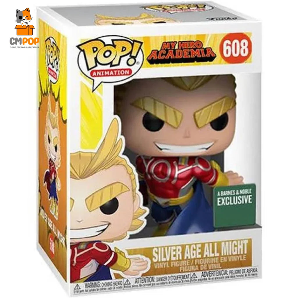 Silver Age All Might - #608 Funko Pop! Animation My Hero Academia A Barnes And Noble Exclusive Pop