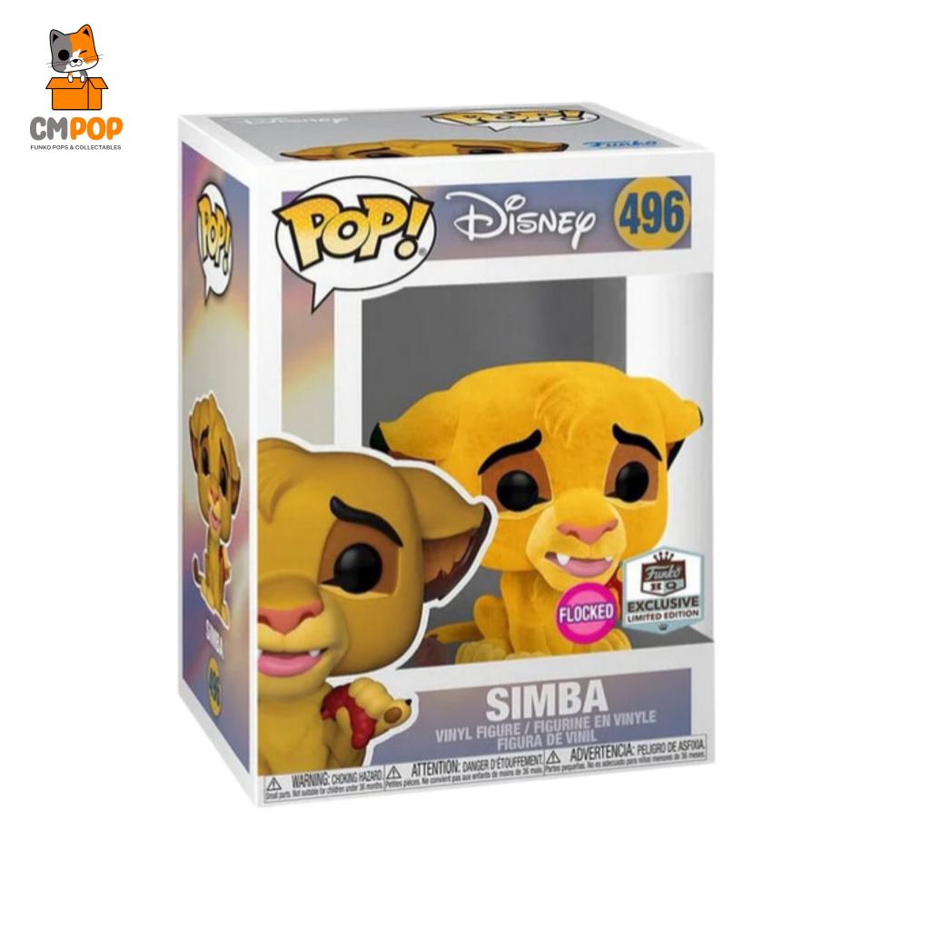 Simba - #496 - Funko Pop! - Disney - The Lion King - Flocked - Funko HQ Exclusive Funko Pop