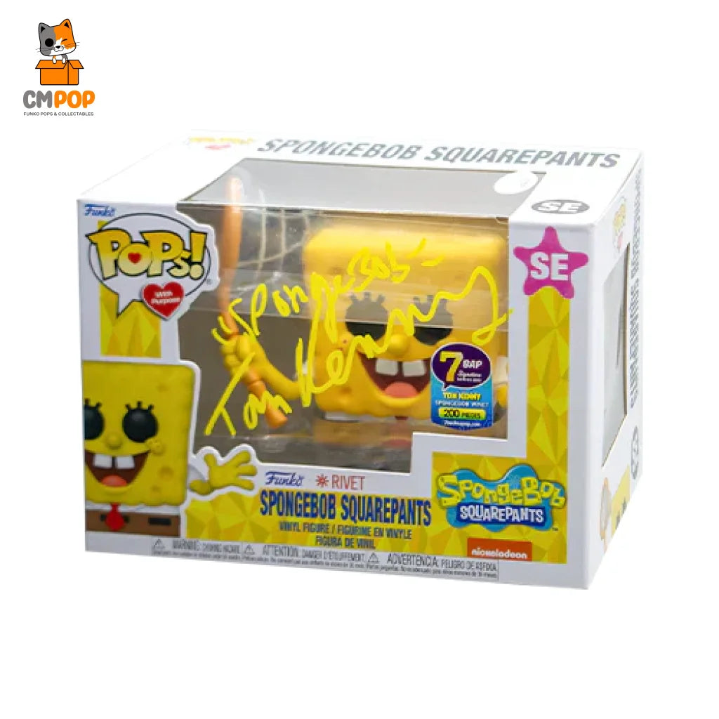 Spongebob Squarepants - Se Funko Pop! Pops! With Purpose Spongebob Squarepants Signed By Tom Kenny