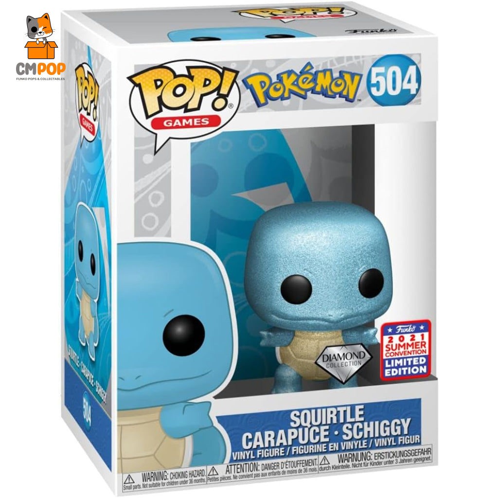 Squirtle - #504 Funko Pop! Games Pokémon Diamond Collection 2021 Summer Convention Limited Edition