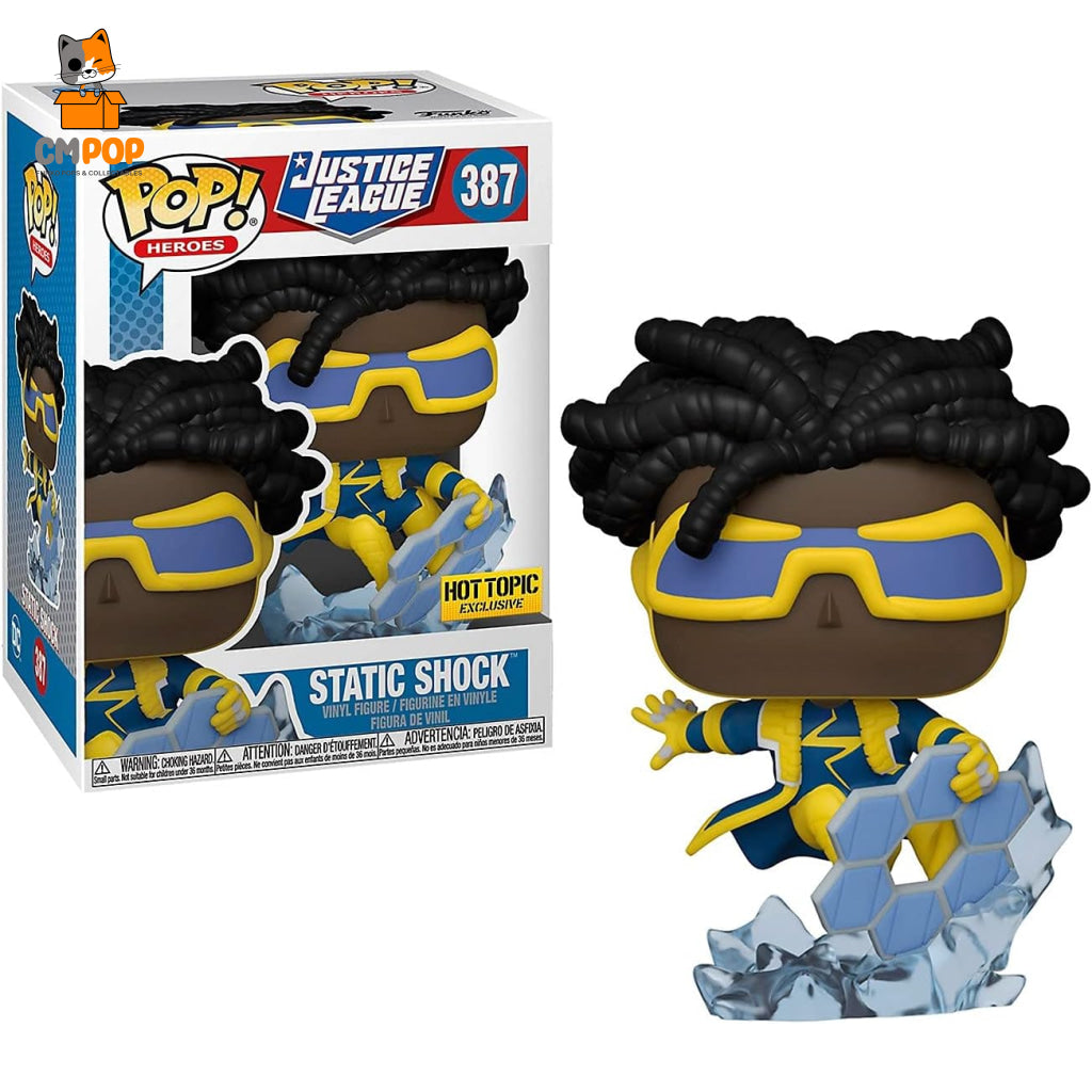 Static Shock - #387 Funko Pop! Movies Dc Justice League Hot Topic Exclusive