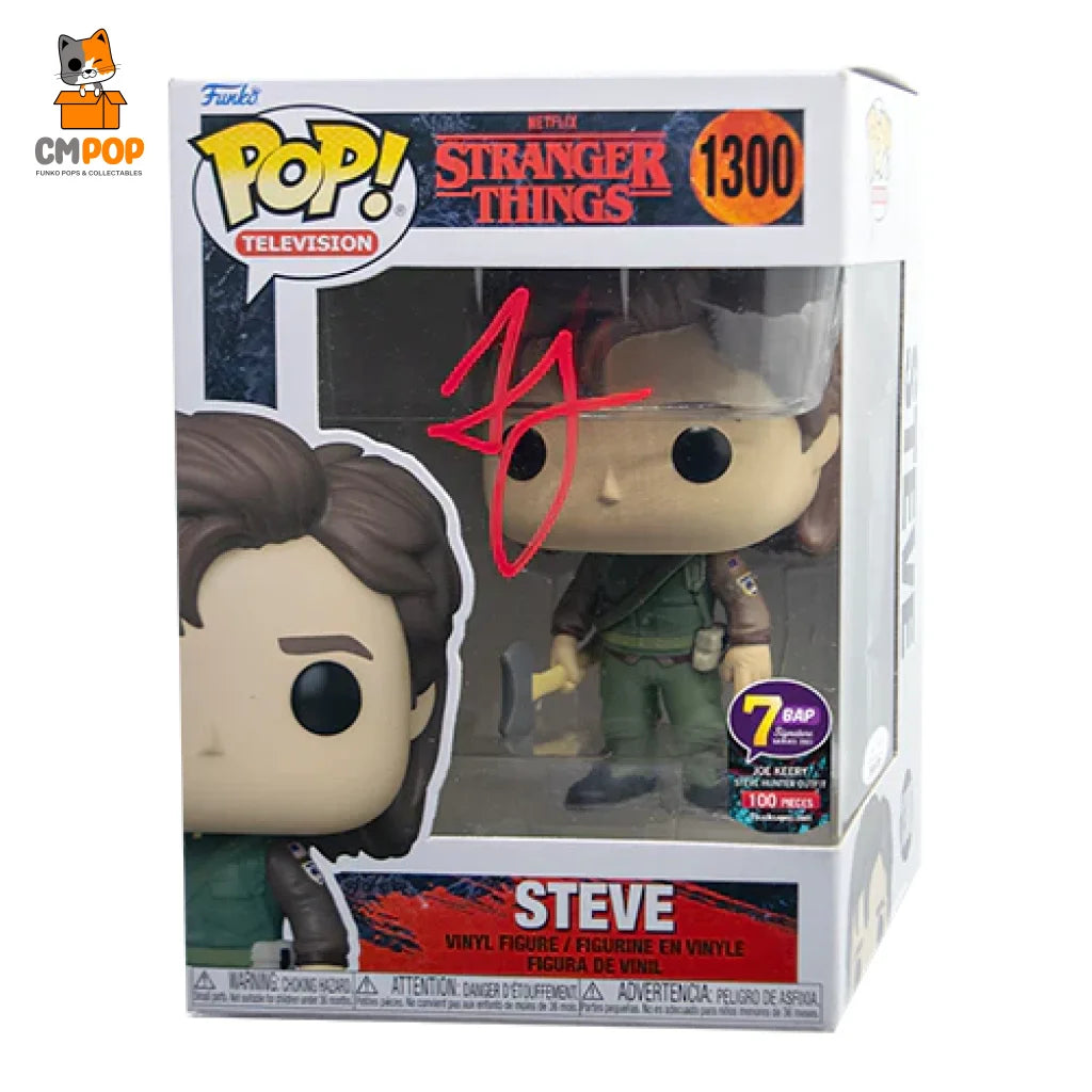 Steve - #1300 Funko Pop! Television Stranger Things Signed By Joe Keery (100 Pcs) Certified Pop