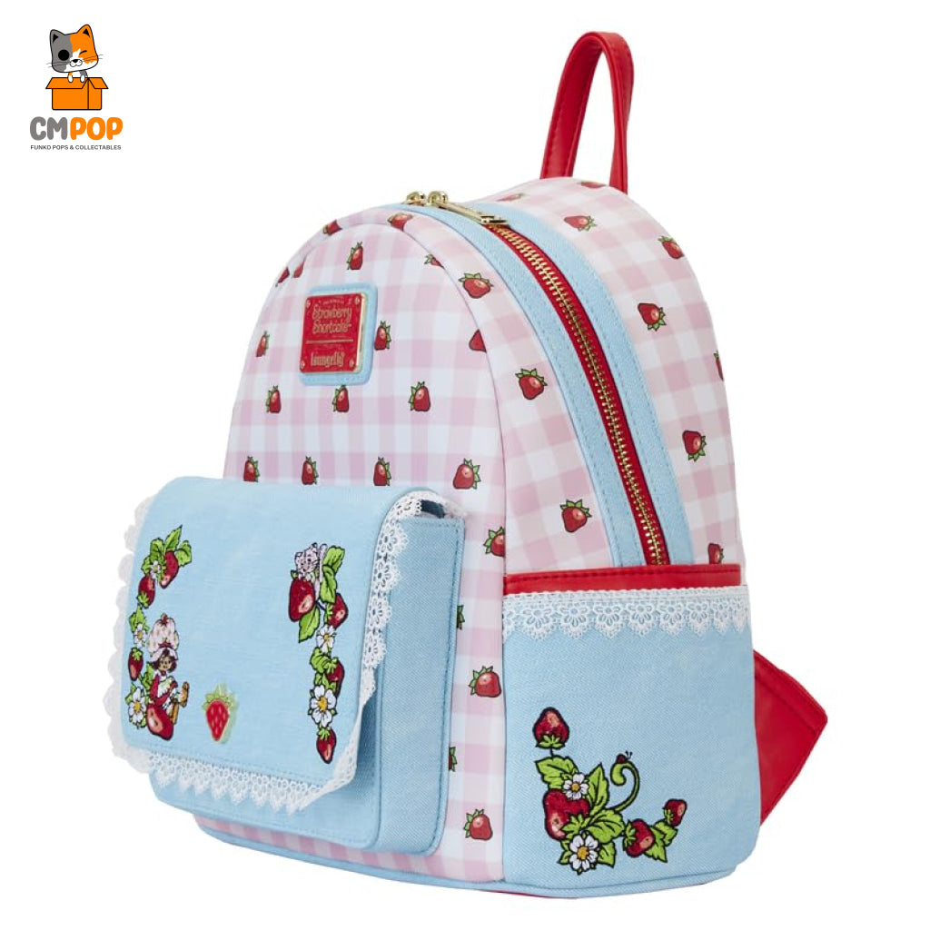 Strawberry Shortcake Denim Pocket Mini Backback - Backpack Loungefly