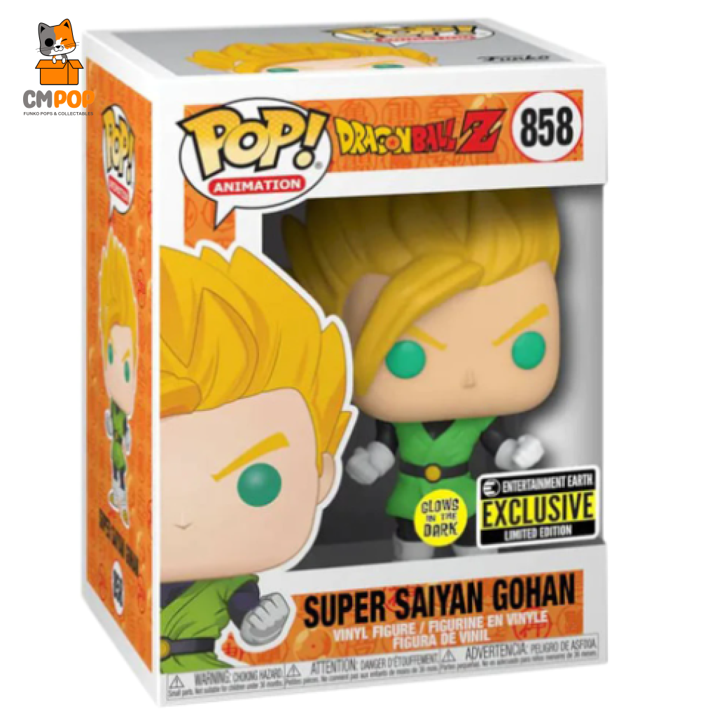 Super Saiyan Gohan - #858 Funko Pop! Dragon Ball Z Gitd Entertainment Earth Exclusive Pop