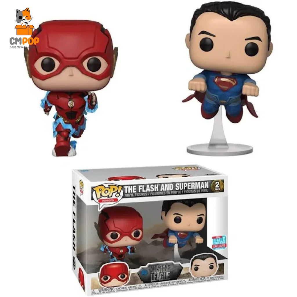 The Flash And Superman - 2 Pack Funko Pop! Heroes Justice League 2018 Fall Convention Exclusive