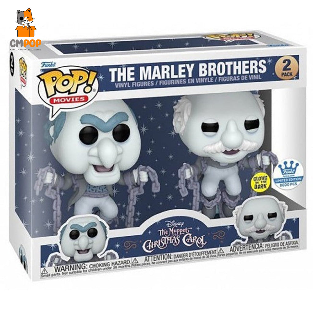 The Marley Brothers 2 Pack - Funko Pop! Disney Muppets Christmas Carol Gitd 8000 Pieces Limited