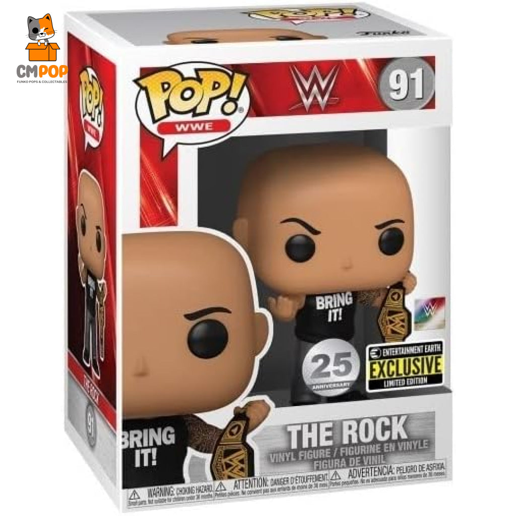 The Rock- #91- Funko Pop! - Wwe Entertainment Earth Exclusive Pop