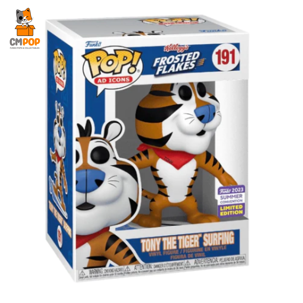 Tony The Tiger Surfing- #191 - Funko Pop! Kellogs Frosted Flakes Summer Convention 2023 Exclusive