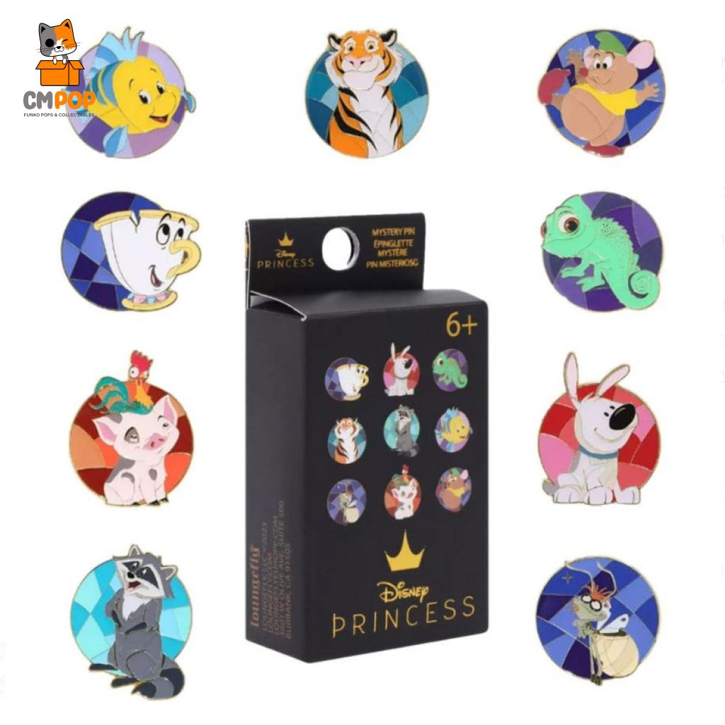 Walt Disney Princess Animal Stain Glass Blind Pin Set - Loungefly Funko Pop