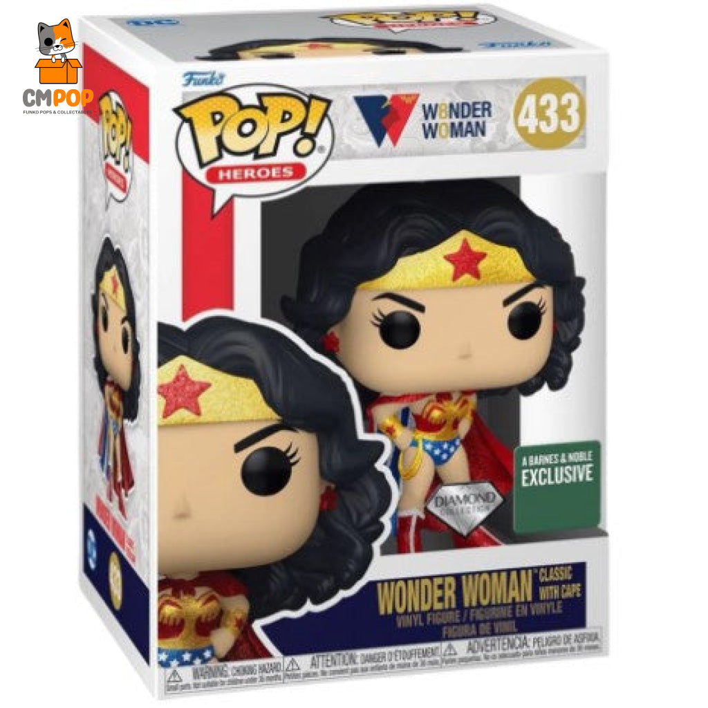 Wonder Woman - Classic With Cape #433 Funko Pop! Heroes Diamond Collection Barnes And Noble