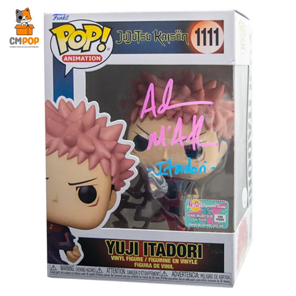 Yuji Itadori - #1111 Funko Pop! Animation Jujutsu Kaisen Signed By Adam Mcarthur (195 Pcs)